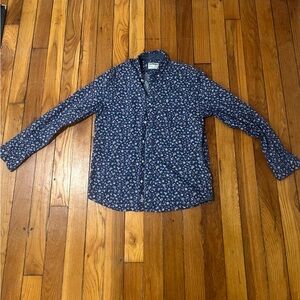 Express Navy Floral Button Down Shirt